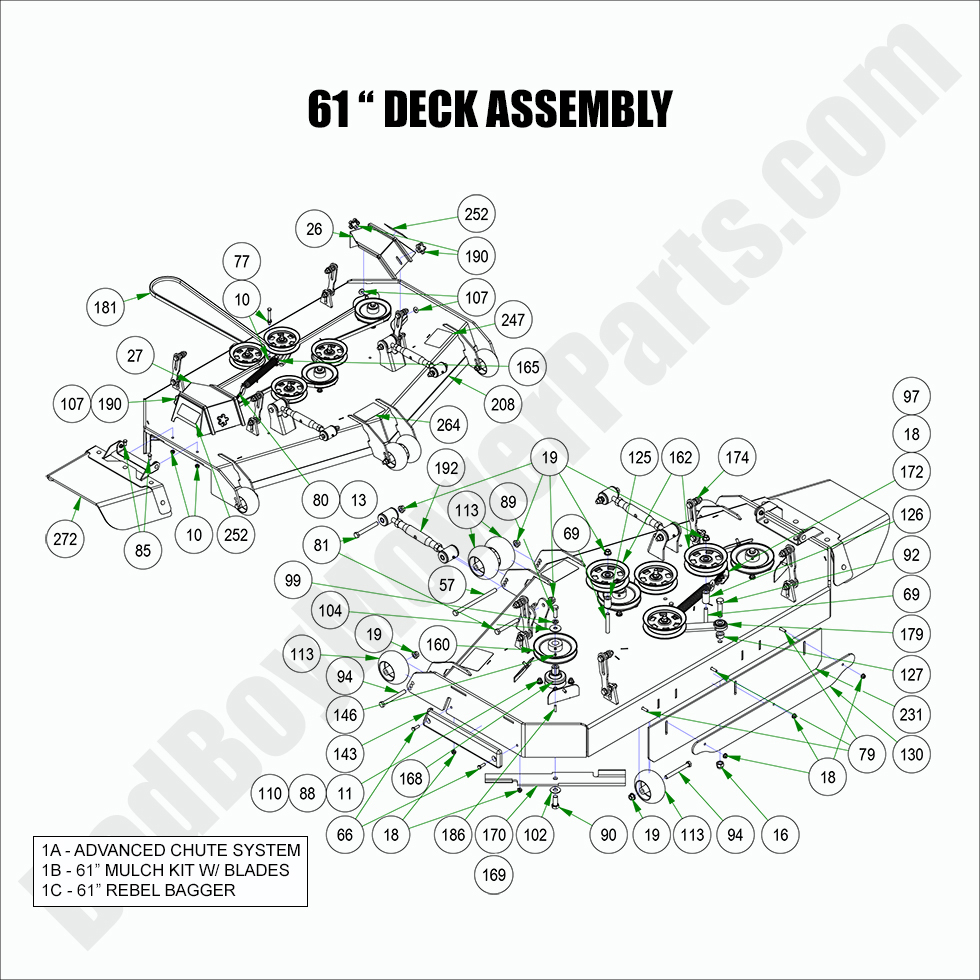 2837 - Bad Boy Mower Parts Lookup > 2022 > Rebel > 61\" Deck Assembly